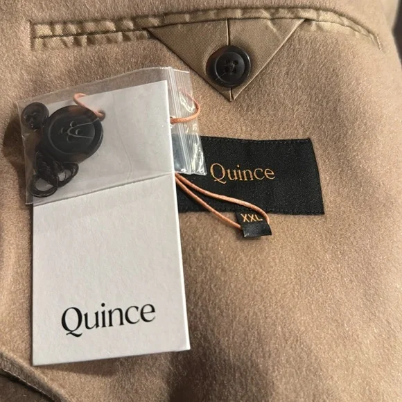 New! Quince 100% Mongolian Cashmere Camel Blazer Sz XXL - Picture 8 of 10